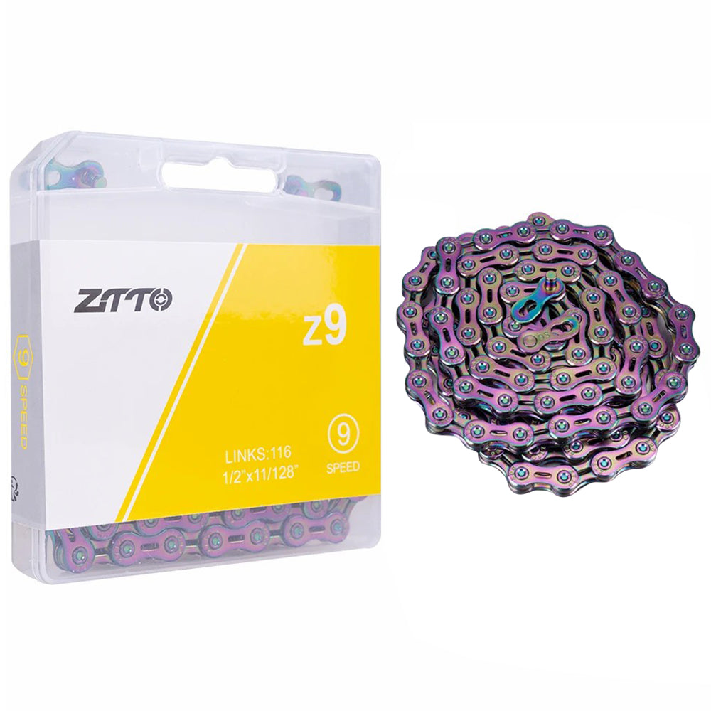 ZTTO Z09 Mountain Road Bike Chain 9-Speed 116 Links Carbon Steel Bicycle Chain ZTTO Z09 Mountain Road Bike Chain 9-Speed 116 Links Carbon Steel Bicycle Chain
